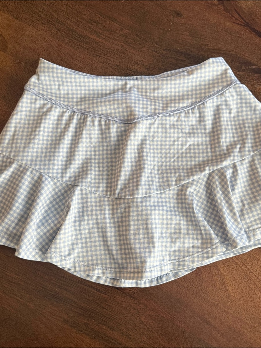 Light Blue Gingham girls skirt